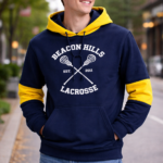 Hoodie Deportivo Bicolor Azul y Amarillo