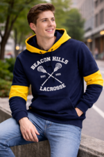 Hoodie Deportivo Bicolor Azul y Amarillo - Image 2